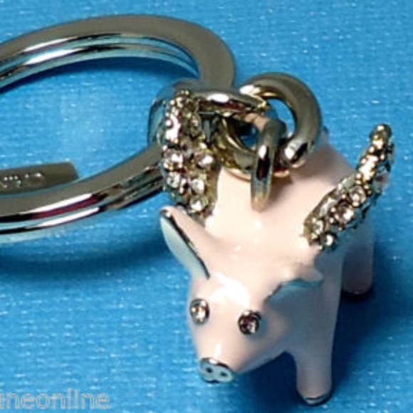 Coach Accessories - NWT COACH Pave Crystal Flying Pig  Key Chain Ring